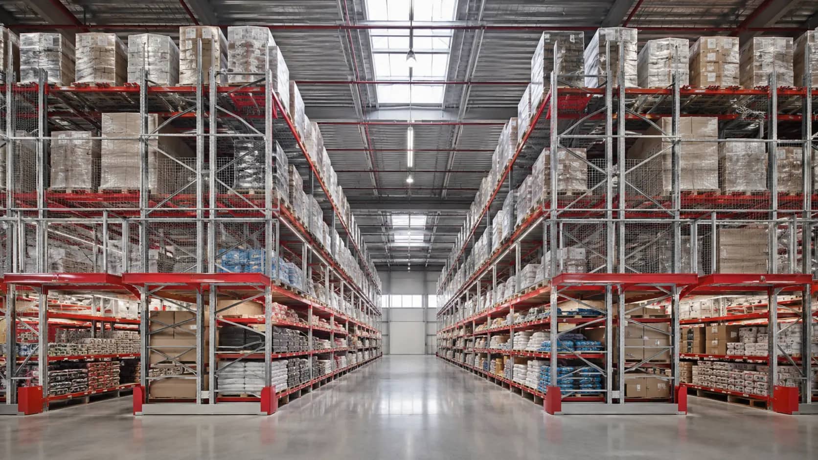 Стеллажи Cash & Carry: завершённая складская зона с соответствующей конструкцией