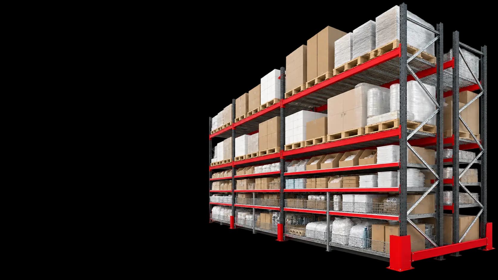 Проектная визуализация склада: стеллажи для торгового склада и магазина cash & carry
