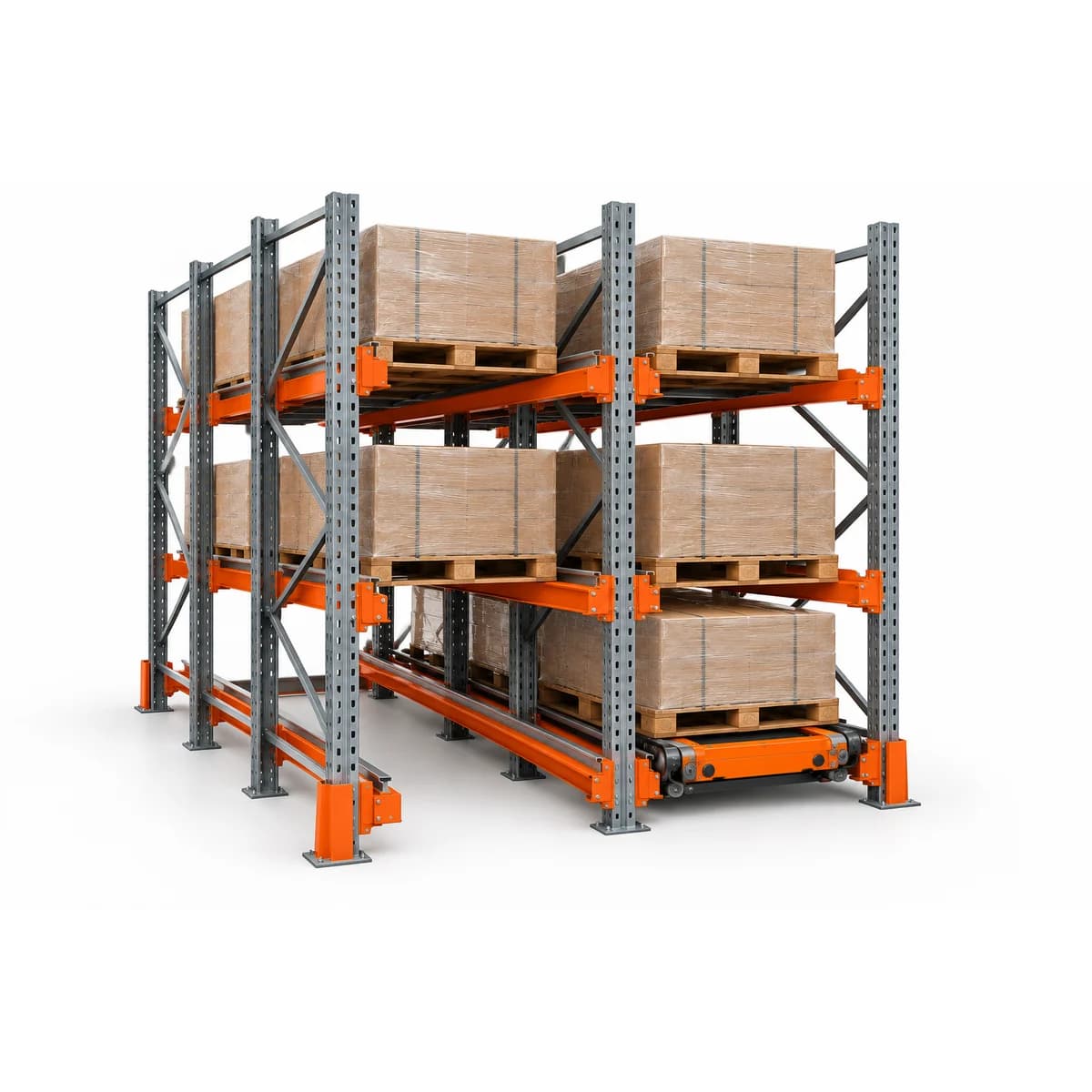 Шаттловые стеллажи Pallet Shuttle: другой ракурс и узлы соединений