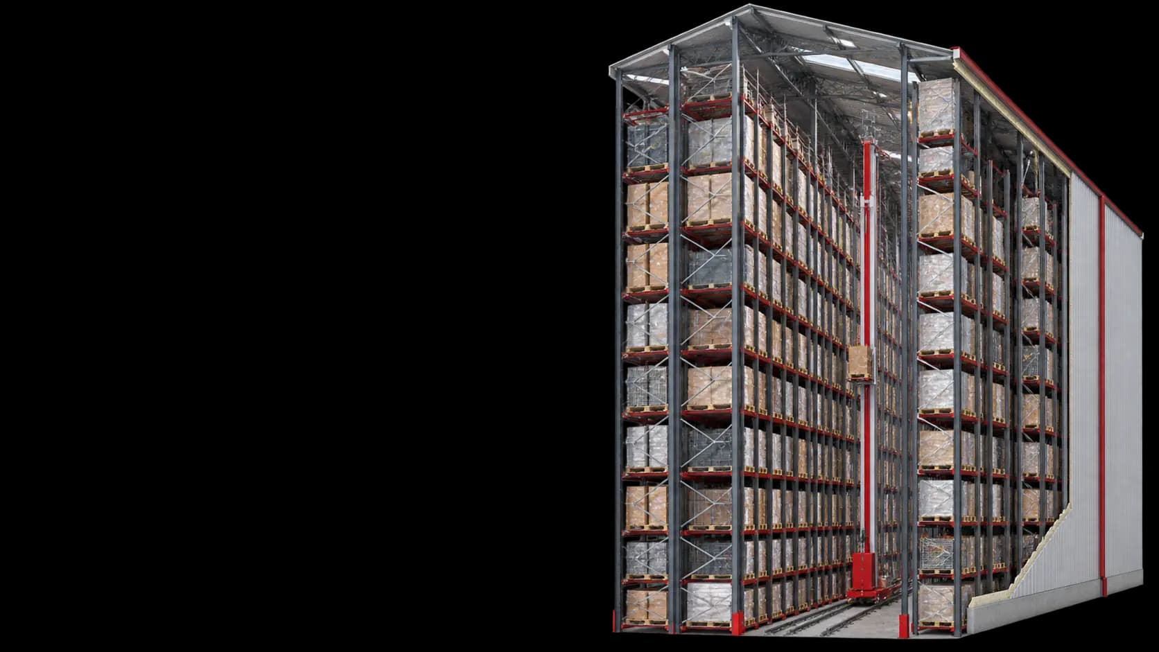 Проектная визуализация системы хранения: самонесущие склады rack-clad